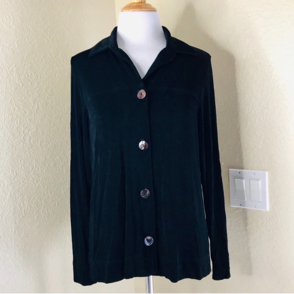 CHICO’S Black Travelers Longsleeve Blouse Top 4/S